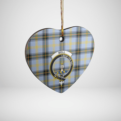 Clan Bell of the Borders Tartan Crest Heart Ceramic Ornament LO33 Bell of the Borders Tartan Tartan Christmas   