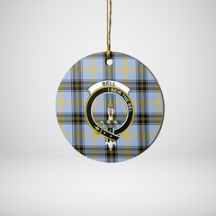 Clan Bell of the Borders Tartan Crest Round Ceramic Ornament RV86 Bell of the Borders Tartan Tartan Christmas   