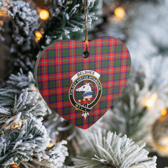 Clan Belshe Tartan Crest Heart Ceramic Ornament WS72 Belshe Tartan Tartan Christmas   