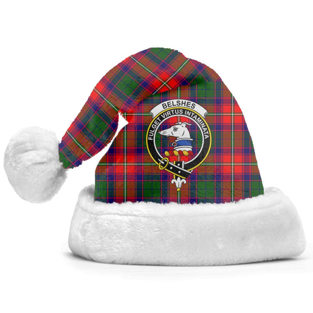 Clan Belshes Tartan Crest Christmas Santa Hat NQ28 Belshes Tartan Tartan Santa Hat   