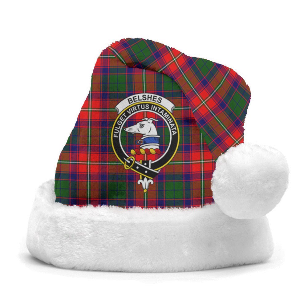 Clan Belshes Tartan Crest Christmas Santa Hat NQ28 Belshes Tartan Tartan Santa Hat   