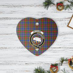 Clan Bethune Tartan Crest Heart Ceramic Ornament OJ69 Bethune Tartan Tartan Christmas   