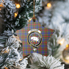 Clan Bethune Tartan Crest Star Ceramic Ornament CW87 Bethune Tartan Tartan Christmas   