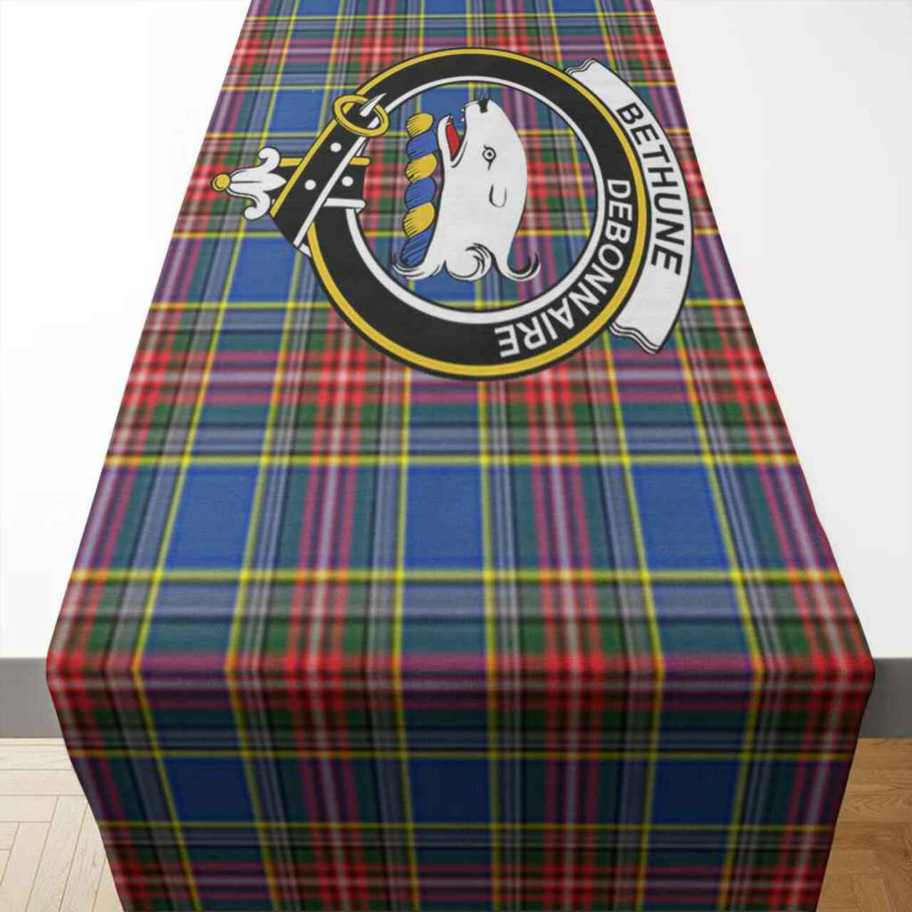 Clan Bethune Tartan Crest Table Runner Cotton FM49 Bethune Tartan Tartan Table Runner   