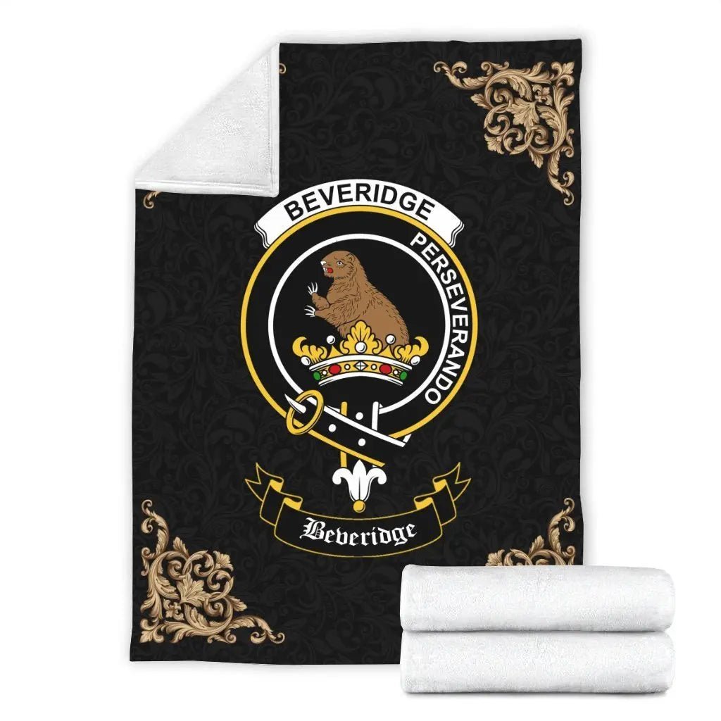 Clan Beveridge (Beveridge-Duncan) Crest Tartan Premium Blanket Black LM19 Clan Duncan Tartan Today   