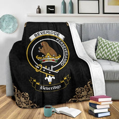 Clan Beveridge (Beveridge-Duncan) Crest Tartan Premium Blanket Black LM19 Clan Duncan Tartan Today   