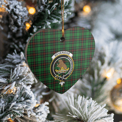 Clan Beveridge Tartan Crest Heart Ceramic Ornament QM33 Beveridge Tartan Tartan Christmas   