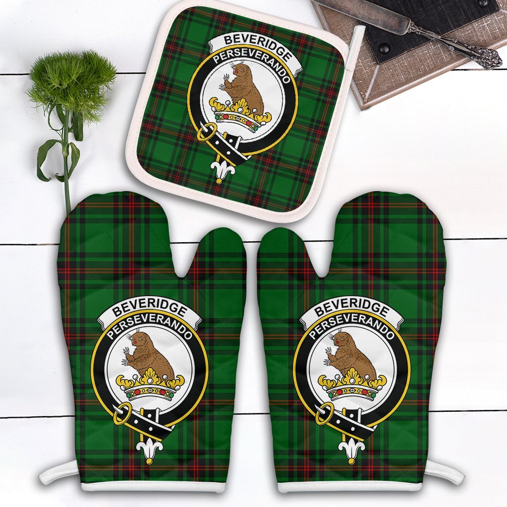 Clan Beveridge Tartan Crest Oven Mitt And Pot Holder (2 Oven Mitts + 1 Pot Holder) GZ18 Clan Beveridge Tartan Today   