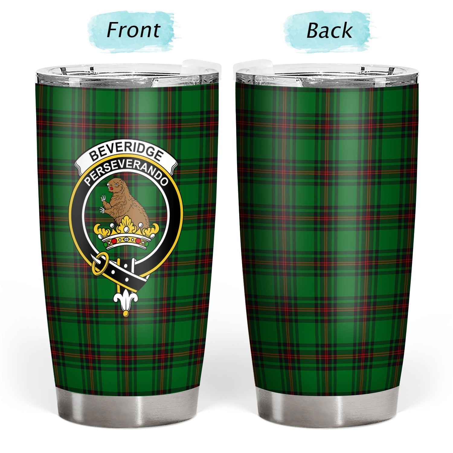 Clan Beveridge Tartan Crest Tumbler ZF80 Clan Beveridge Tartan Today   