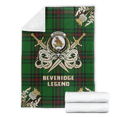 Clan Beveridge Tartan Gold Courage Symbol Blanket XD84 Clan Beveridge Tartan Today   