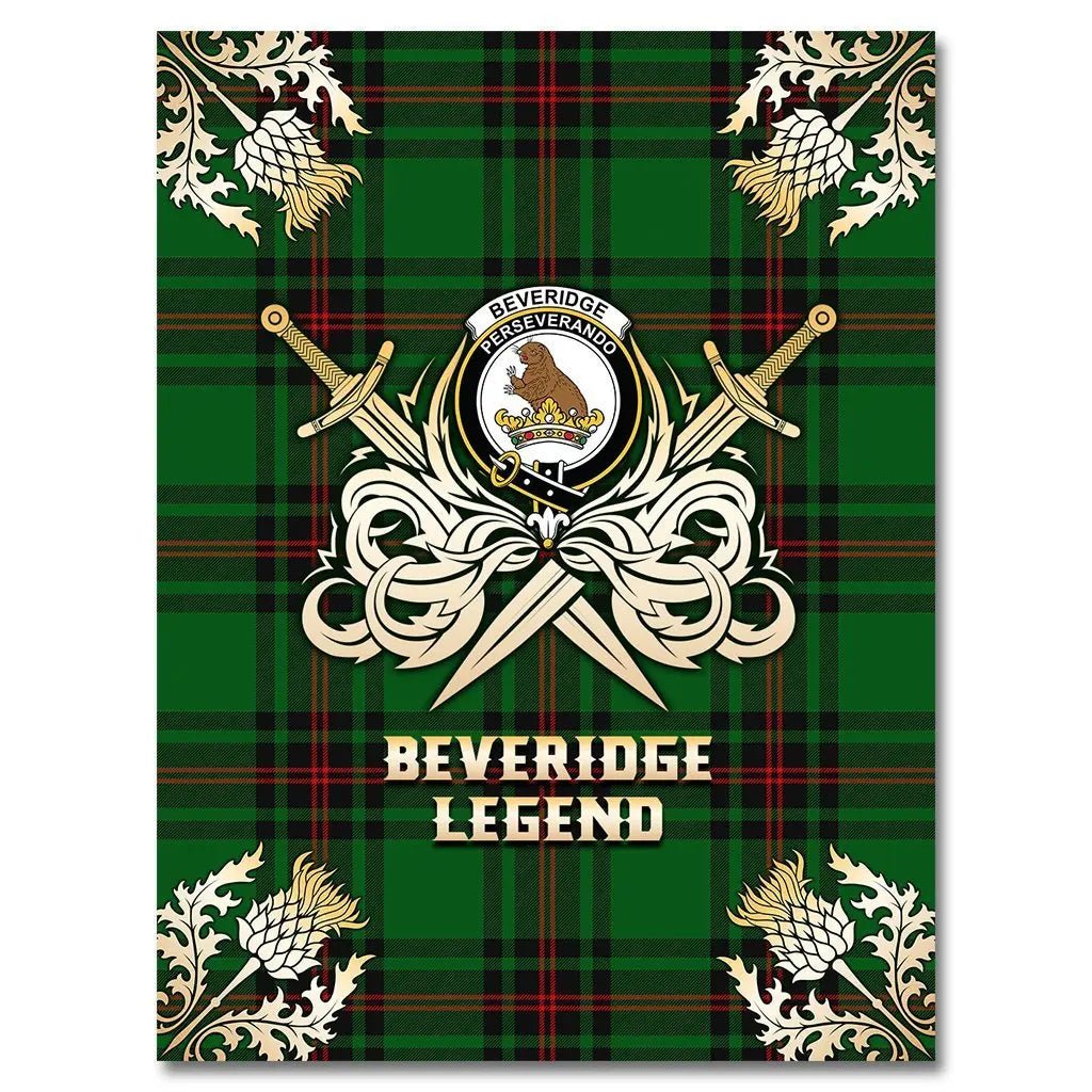 Clan Beveridge Tartan Gold Courage Symbol Blanket XD84 Clan Beveridge Tartan Today   