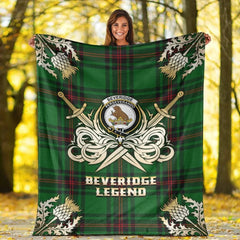 Clan Beveridge Tartan Gold Courage Symbol Blanket XD84 Clan Beveridge Tartan Today   