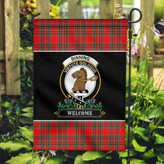 Clan Binning (of Wallifoord) Tartan Crest Garden Flag  - Welcome  LC70 Clan Binning Tartan Today   