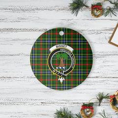 Clan Bisset 1 Tartan Crest Round Ceramic Ornament XS69 Bisset 1 Tartan Tartan Christmas   