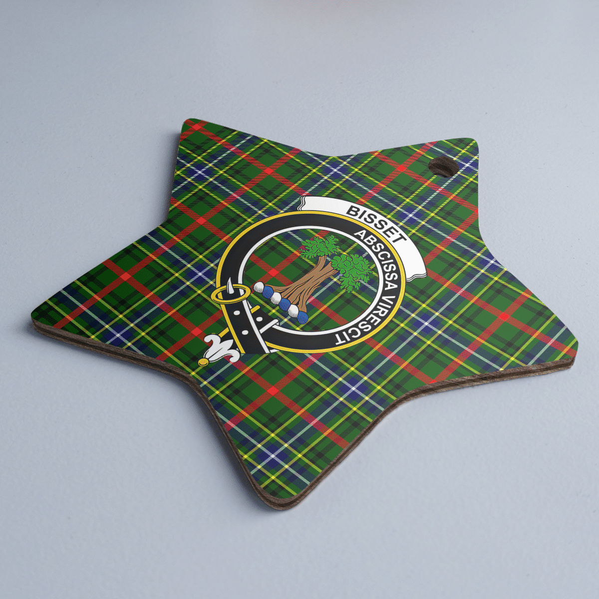 Clan Bisset 1 Tartan Crest Star Ceramic Ornament QH46 Bisset 1 Tartan Tartan Christmas   