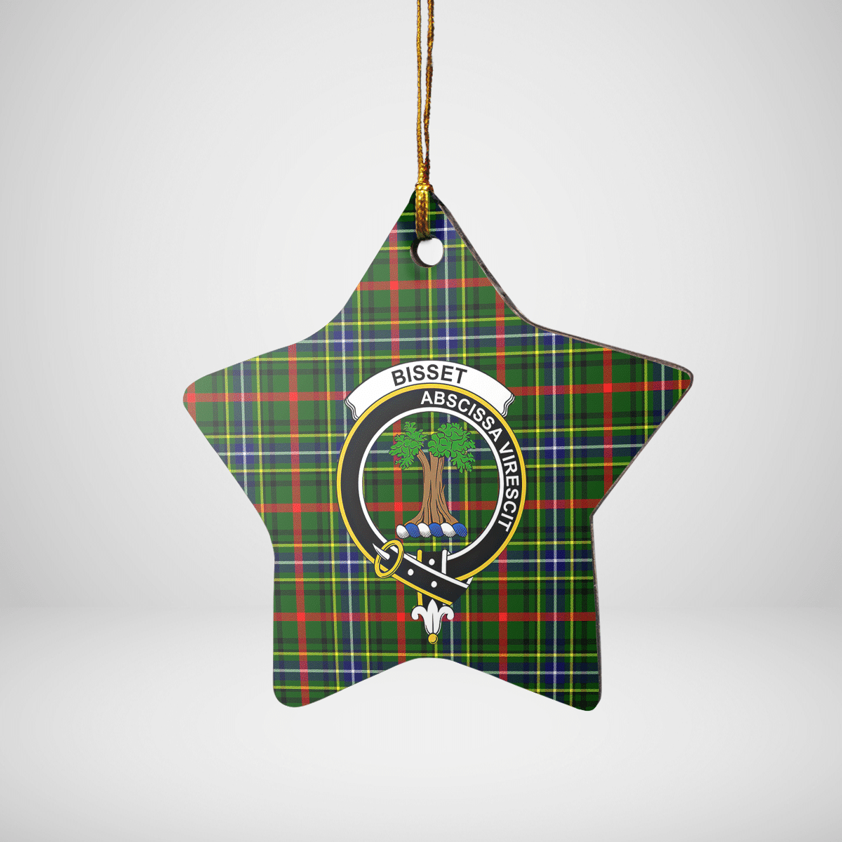 Clan Bisset 1 Tartan Crest Star Ceramic Ornament QH46 Bisset 1 Tartan Tartan Christmas   