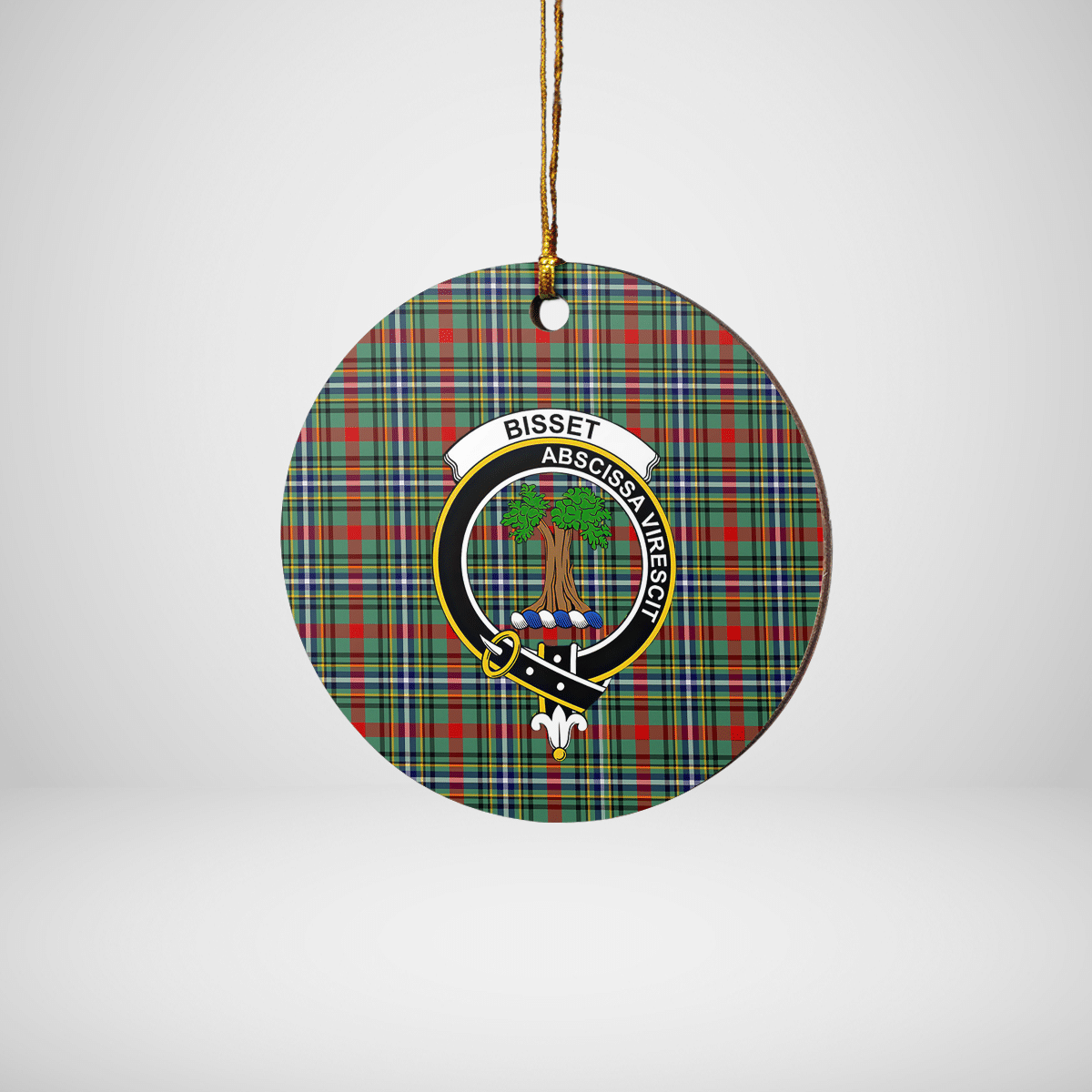 Clan Bisset 2 Tartan Crest Round Ceramic Ornament FK11 Bisset 2 Tartan Tartan Christmas   