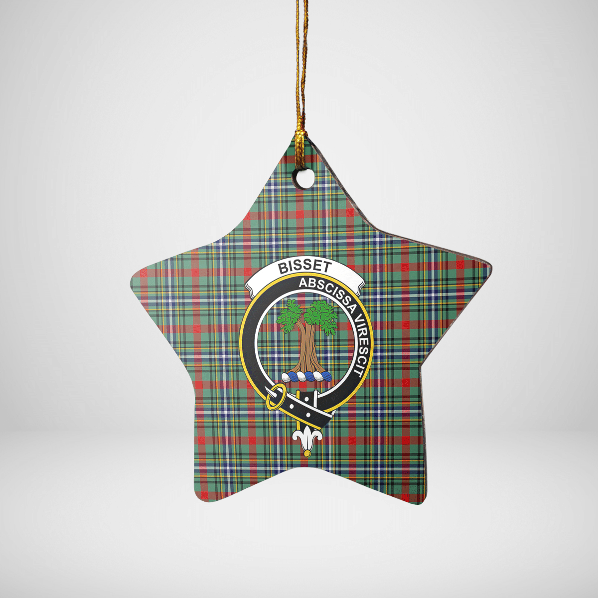 Clan Bisset 2 Tartan Crest Star Ceramic Ornament TI22 Bisset 2 Tartan Tartan Christmas   