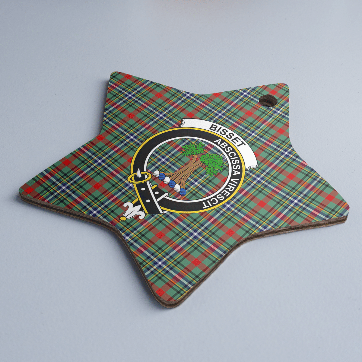 Clan Bisset 2 Tartan Crest Star Ceramic Ornament TI22 Bisset 2 Tartan Tartan Christmas   