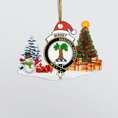 Clan Bisset Crest Tartan Acrylic Christmas Ornament YQ72 Bisset Tartan Tartan Christmas   