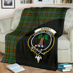 Clan Bisset Tartan Crest Blanket Wave Style HC58 Clan Bisset Tartan Today   