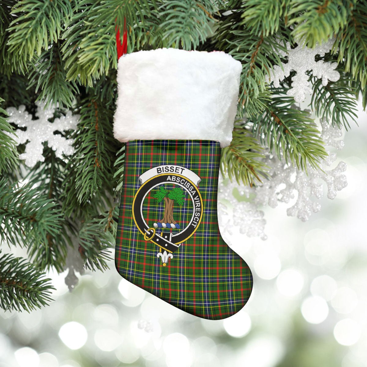 Clan Bisset Tartan Crest Christmas Stocking CD92 Bisset Tartan Tartan Stocking   