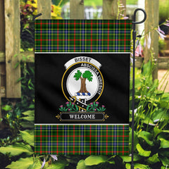 Clan Bisset Tartan Crest Garden Flag  - Welcome  EN32 Clan Bisset Tartan Today   