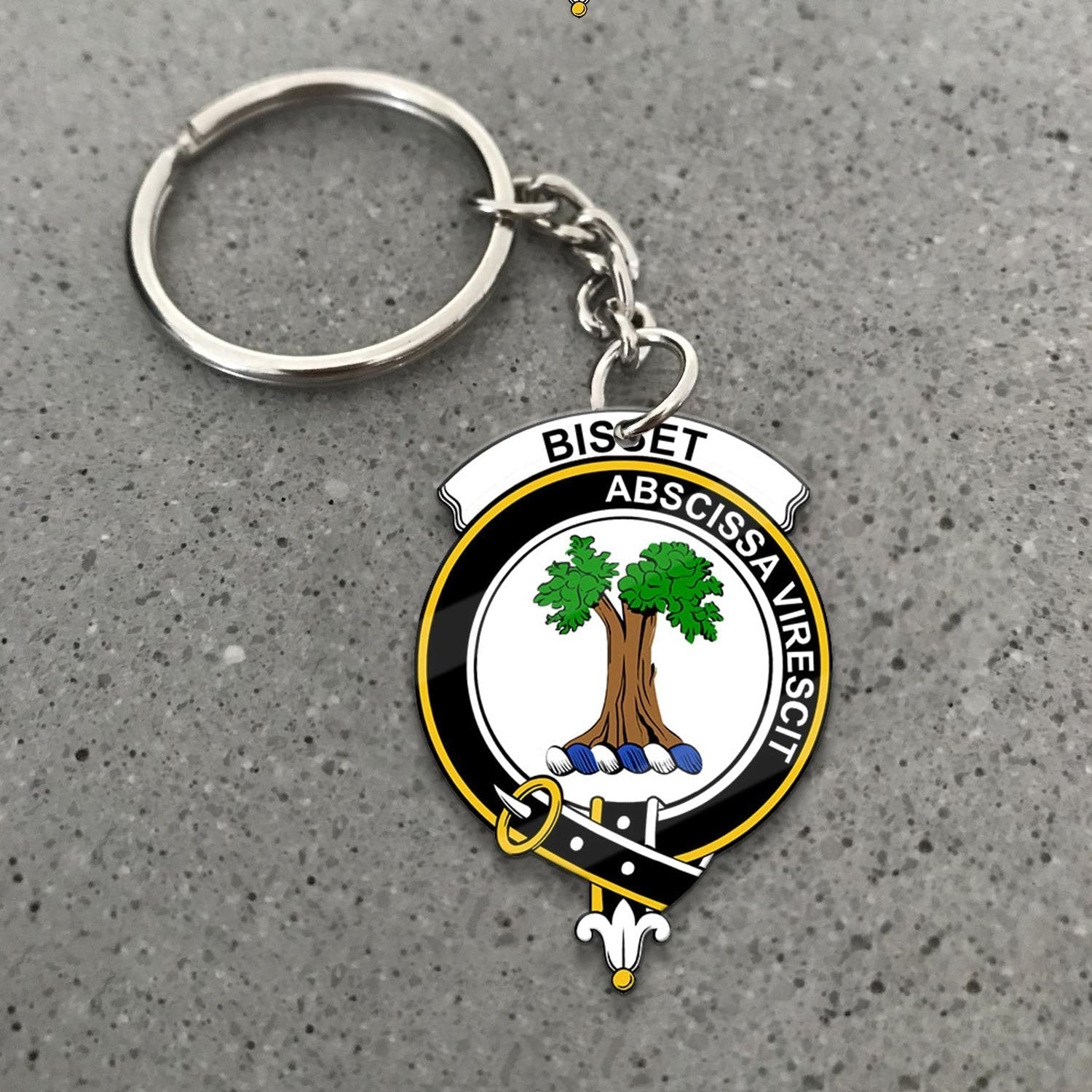 Clan Bisset Tartan Crest Keychain PO98 Clan Bisset Tartan Today   