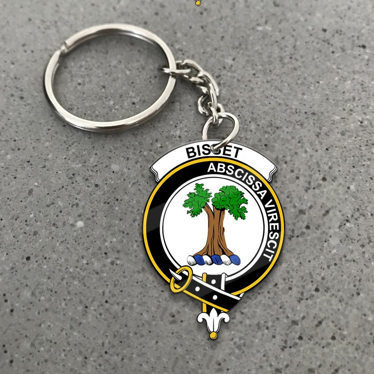 Clan Bisset Tartan Crest Keychain PO98 Clan Bisset Tartan Today   