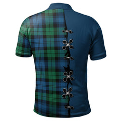 Clan Black Watch Ancient Tartan Polo Shirt - Lion Rampant And Celtic Thistle Style SH60 Black Watch Ancient Tartan Tartan Polo   