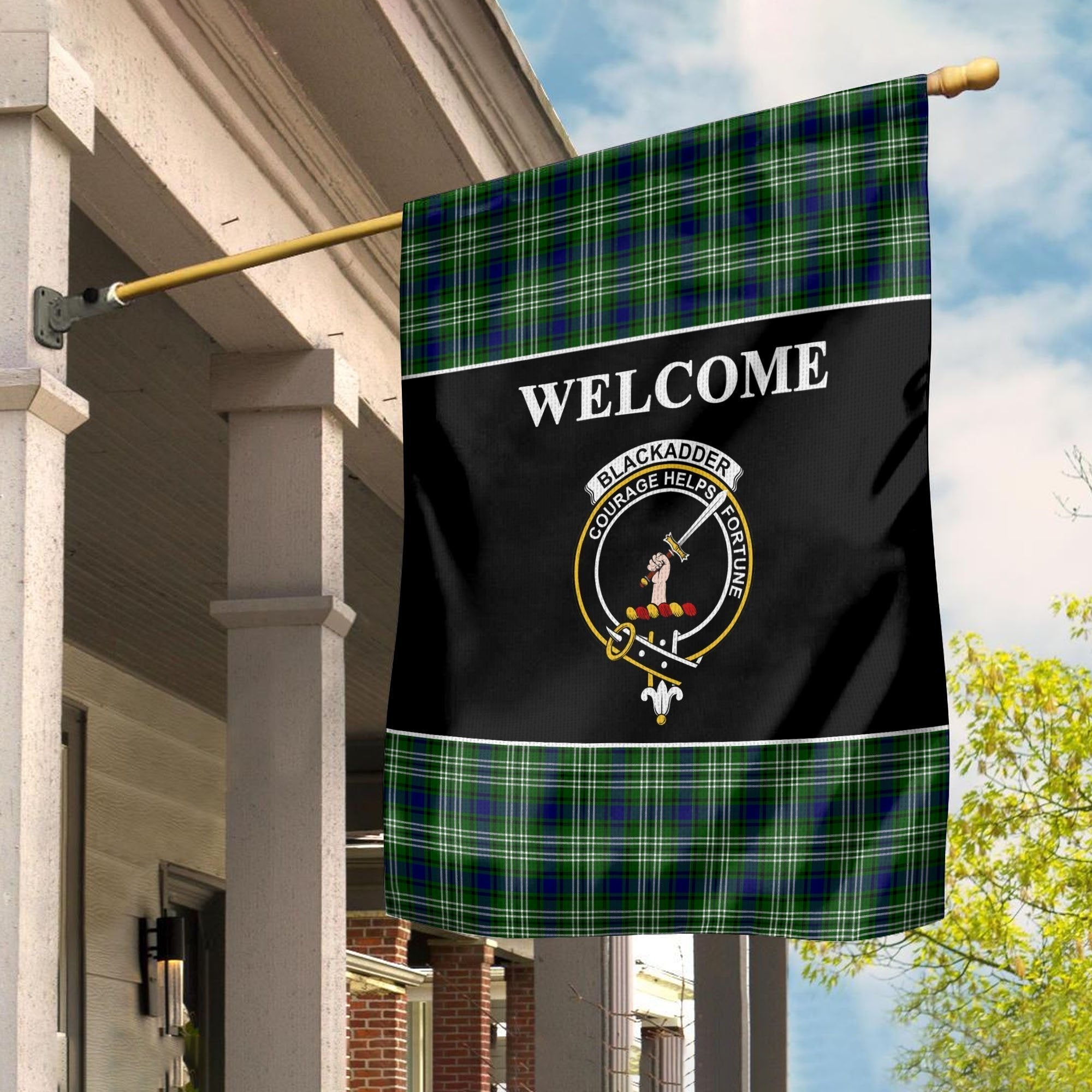 Clan Blackadder Tartan Crest Black Garden Flag BP11 Clan Blackadder Tartan Today   