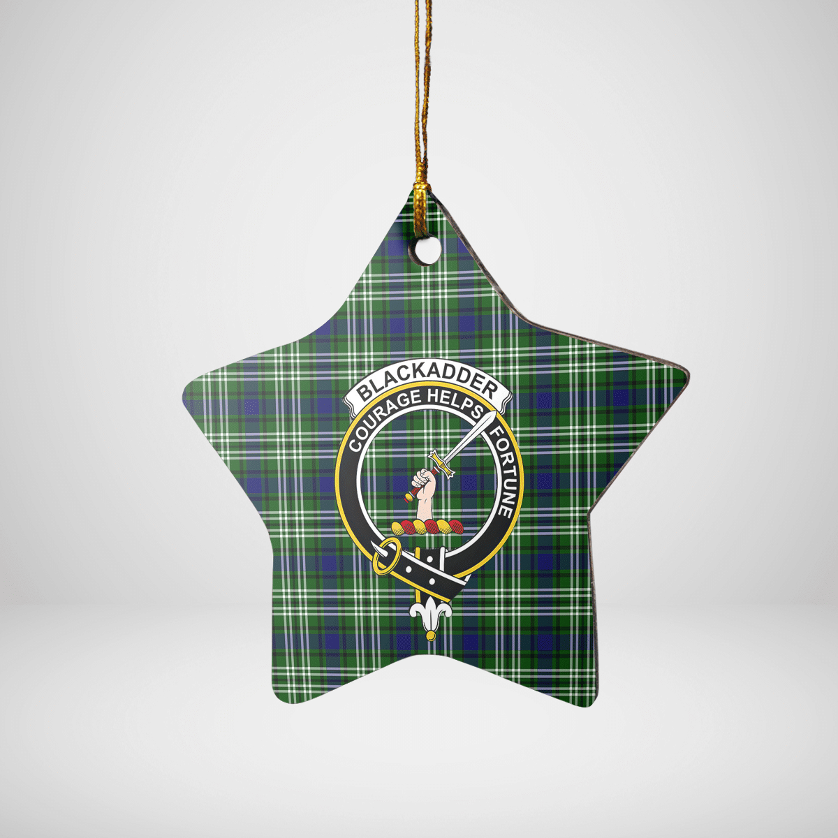 Clan Blackadder Tartan Crest Star Ceramic Ornament PI42 Blackadder Tartan Tartan Christmas   