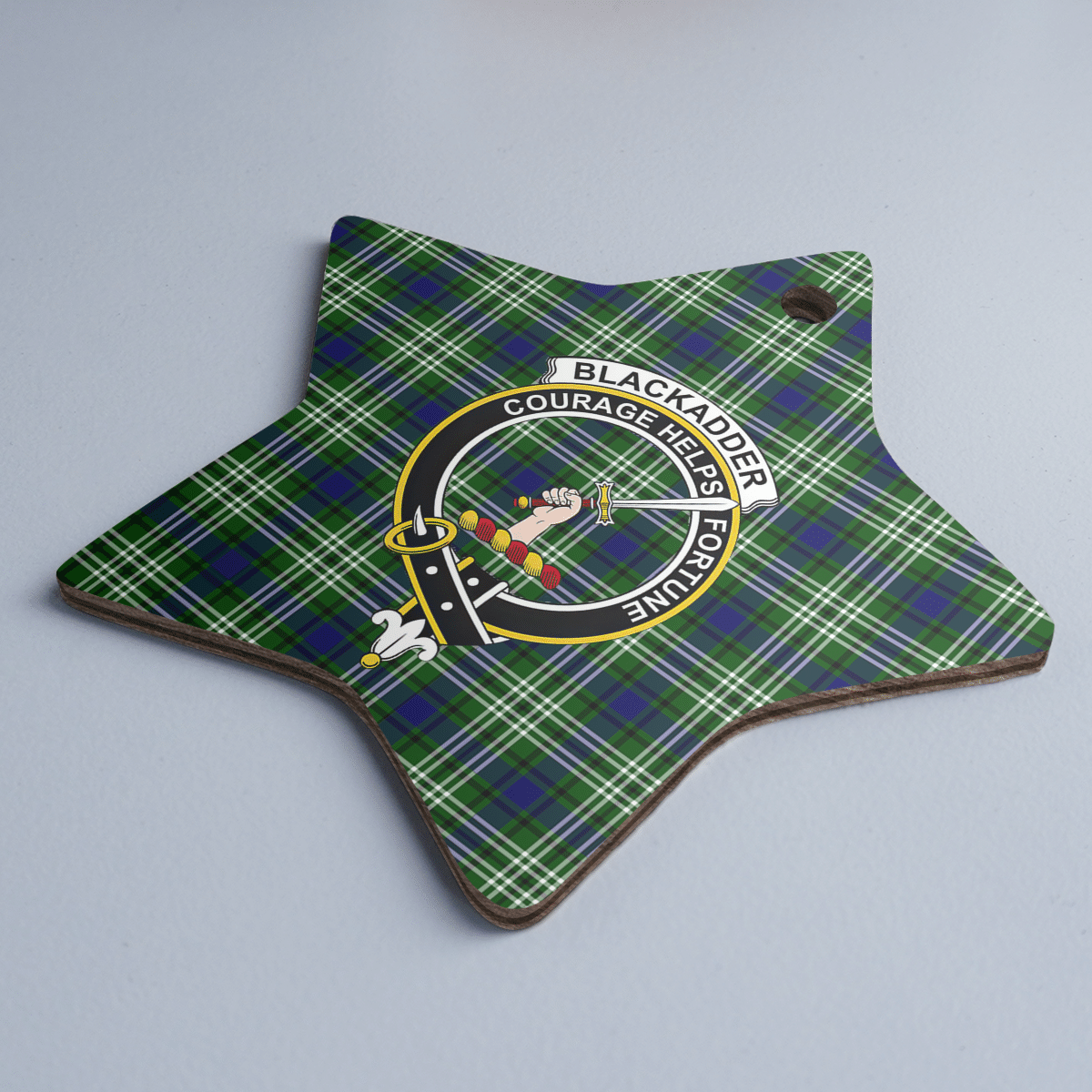 Clan Blackadder Tartan Crest Star Ceramic Ornament PI42 Blackadder Tartan Tartan Christmas   