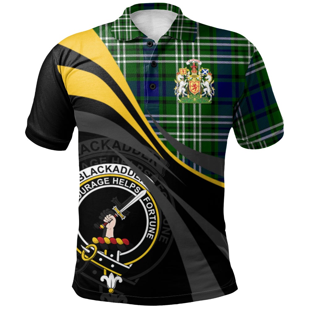 Clan Blackadder Tartan Polo Shirt - Royal Coat Of Arms Style KZ90 Blackadder Tartan Tartan Polo   