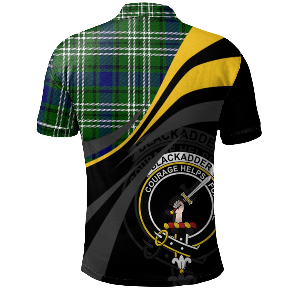 Clan Blackadder Tartan Polo Shirt - Royal Coat Of Arms Style KZ90 Blackadder Tartan Tartan Polo   