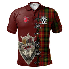 Clan Blackstock Red Dress Tartan Polo Shirt - Lion Rampant And Celtic Thistle Style MT68 Blackstock Red Dress Tartan Tartan Polo   