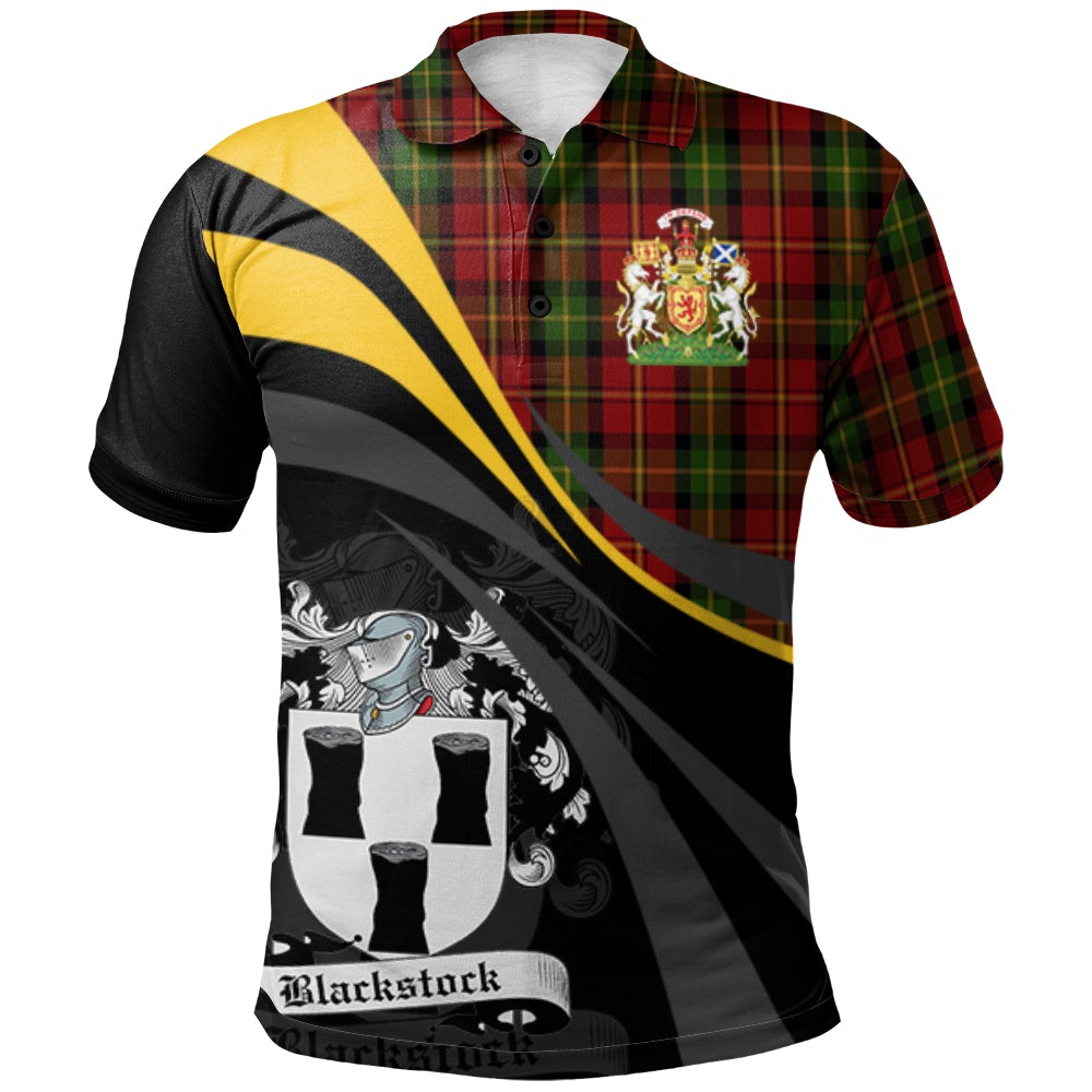 Clan Blackstock Red Dress Tartan Polo Shirt - Royal Coat Of Arms Style LP22 Blackstock Red Dress Tartan Tartan Polo   