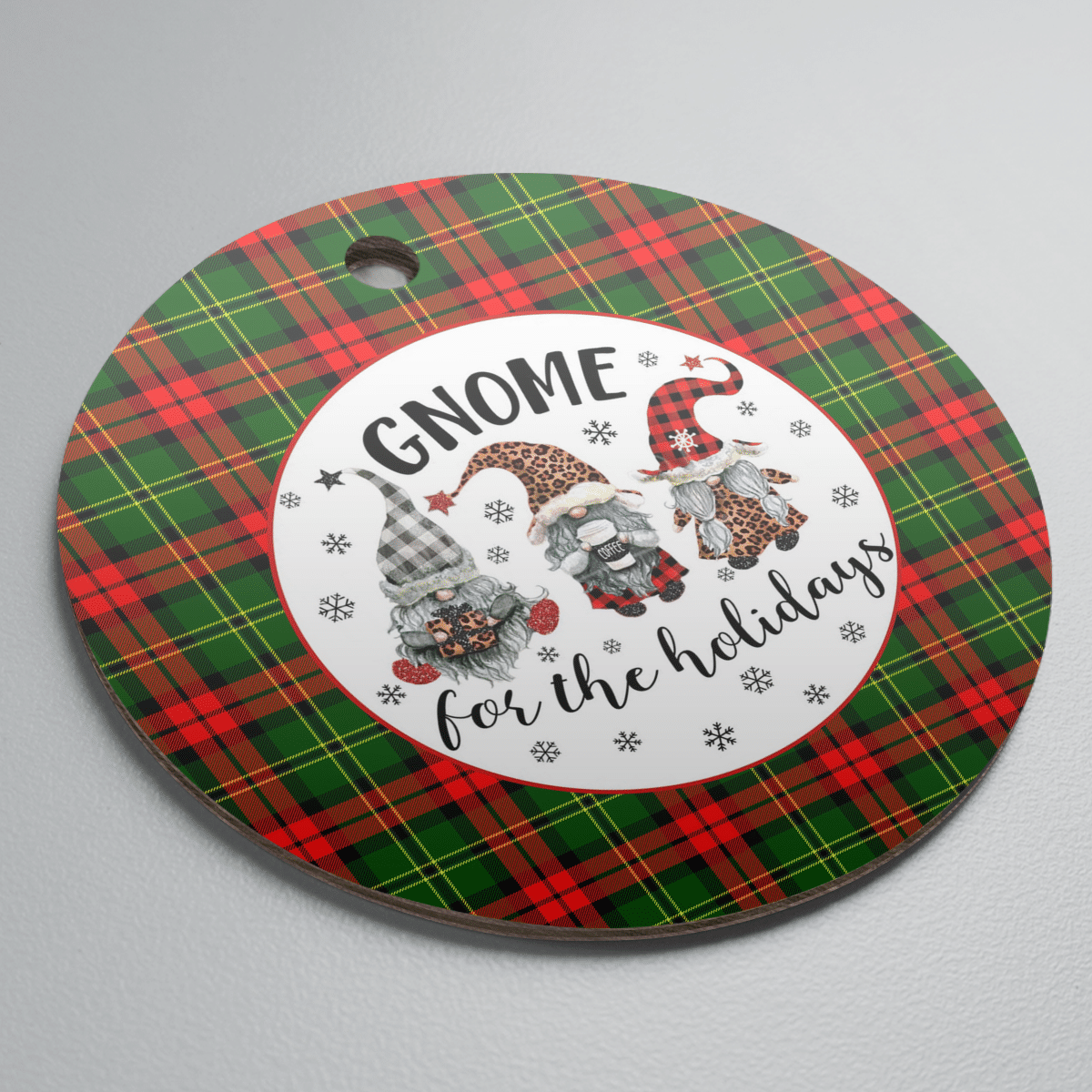 Clan Blackstock Tartan Gnome Round Ceramic Ornament OL17 Blackstock Tartan Tartan Christmas   