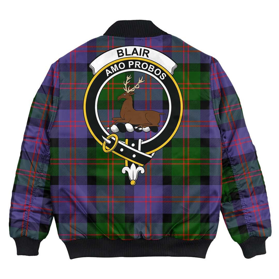 Clan Blair Modern Tartan Crest Bomber Jacket EV18 Blair Modern Tartan Tartan Bomber Jacket   