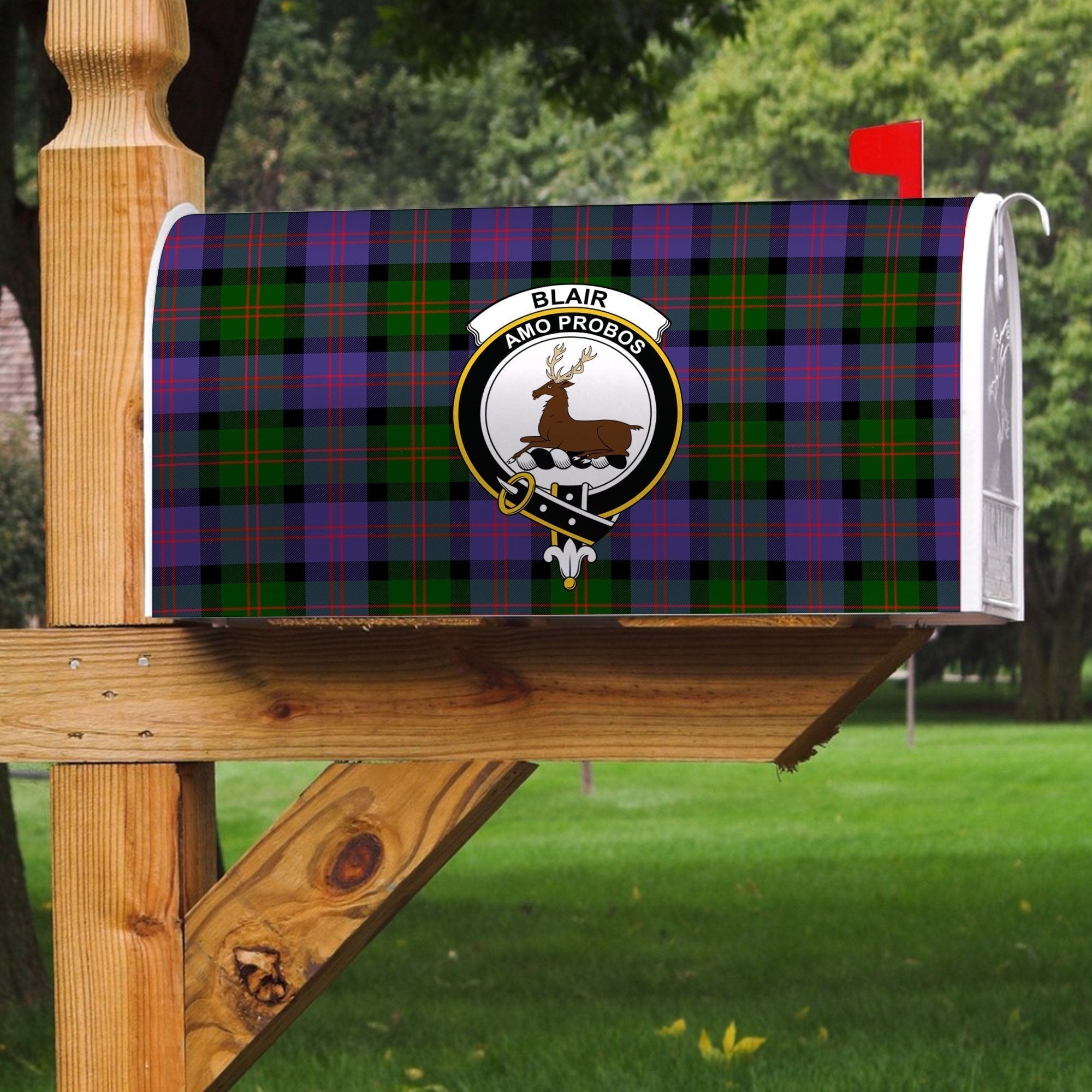 Clan Blair Modern Tartan Crest Mailbox FQ29 Clan Blair Tartan Today   