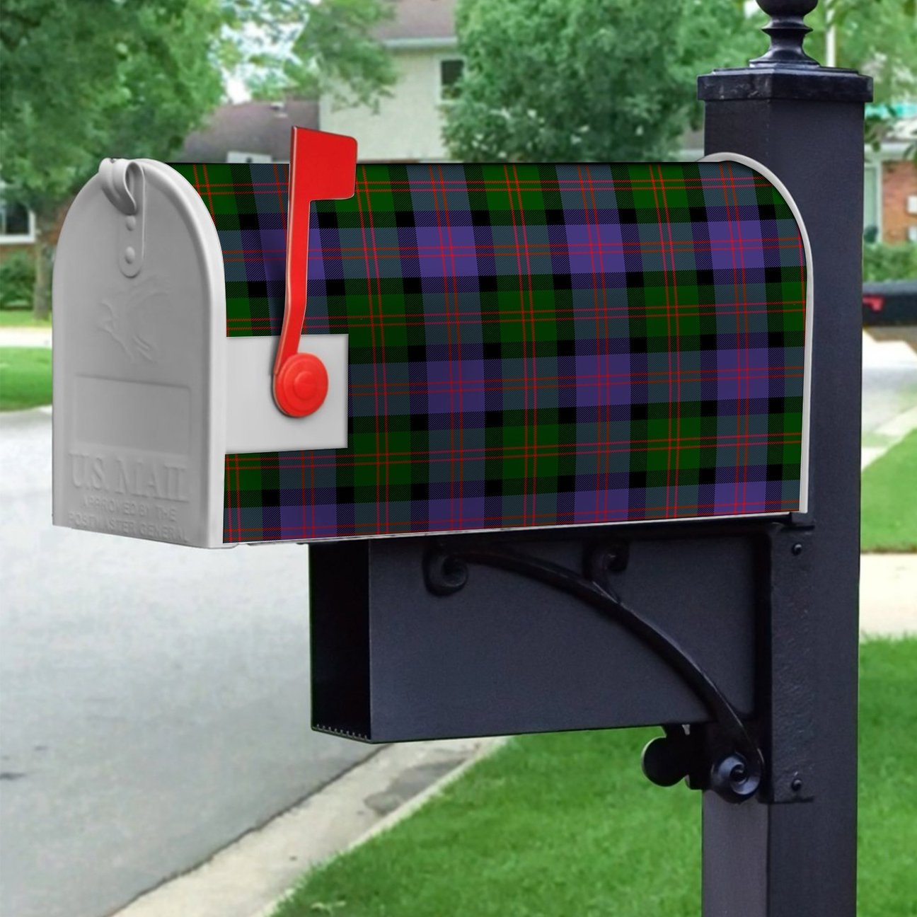 Clan Blair Modern Tartan Crest Mailbox FQ29 Clan Blair Tartan Today   