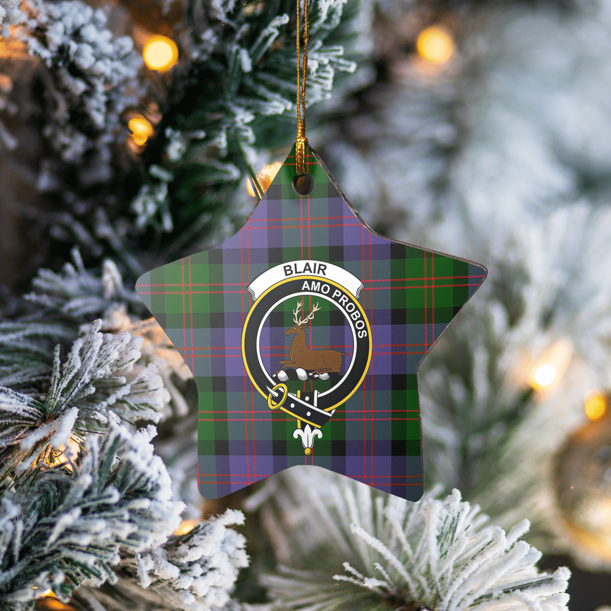 Clan Blair Modern Tartan Crest Star Ceramic Ornament WO14 Blair Modern Tartan Tartan Christmas   