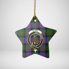 Clan Blair Modern Tartan Crest Star Ceramic Ornament WO14 Blair Modern Tartan Tartan Christmas   