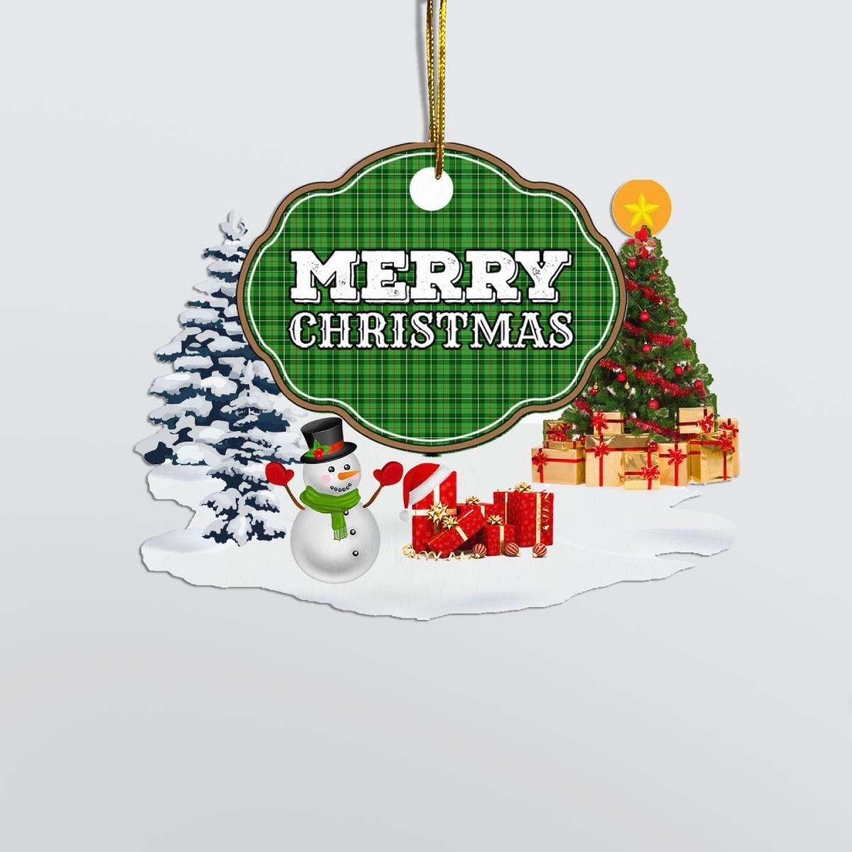 Clan Blane 1 "Merry Christmas" Tartan Acrylic Ornament PX71 Blane 1 Tartan Tartan Christmas   