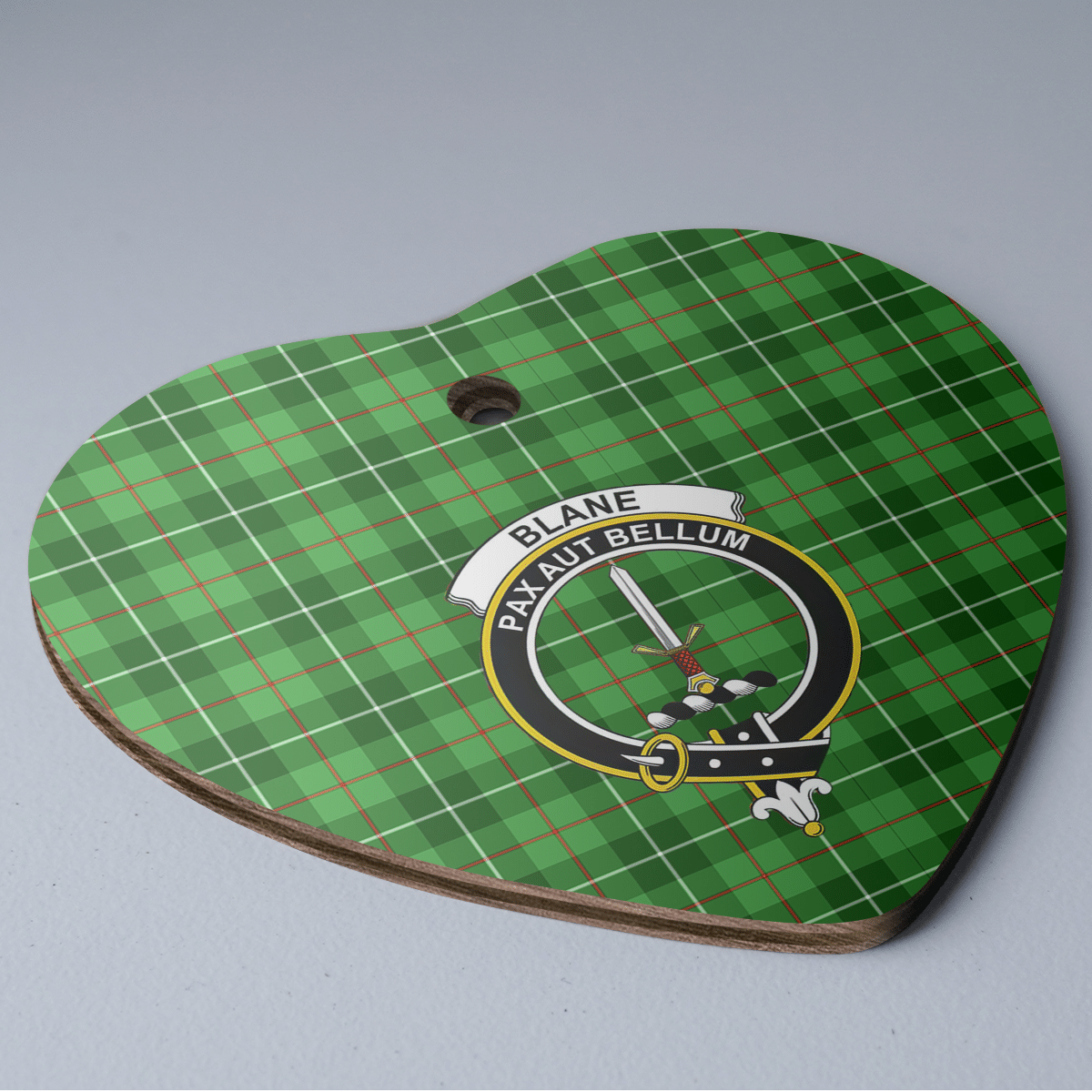 Clan Blane 1 Tartan Crest Heart Ceramic Ornament EZ20 Blane 1 Tartan Tartan Christmas   