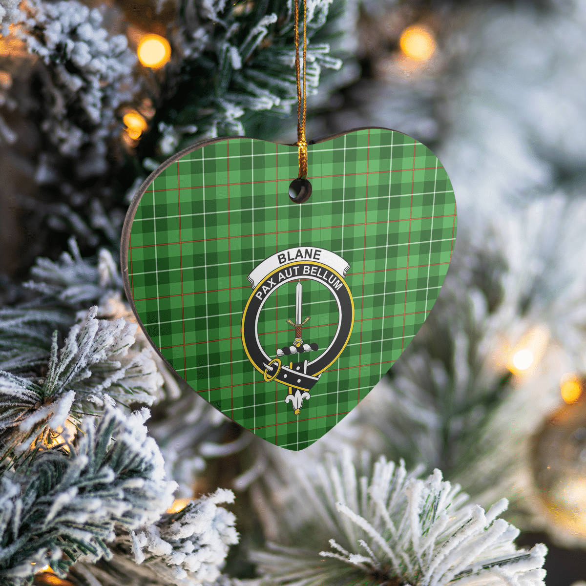 Clan Blane 1 Tartan Crest Heart Ceramic Ornament EZ20 Blane 1 Tartan Tartan Christmas   