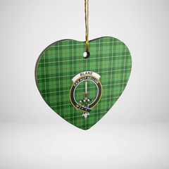 Clan Blane 1 Tartan Crest Heart Ceramic Ornament EZ20 Blane 1 Tartan Tartan Christmas   