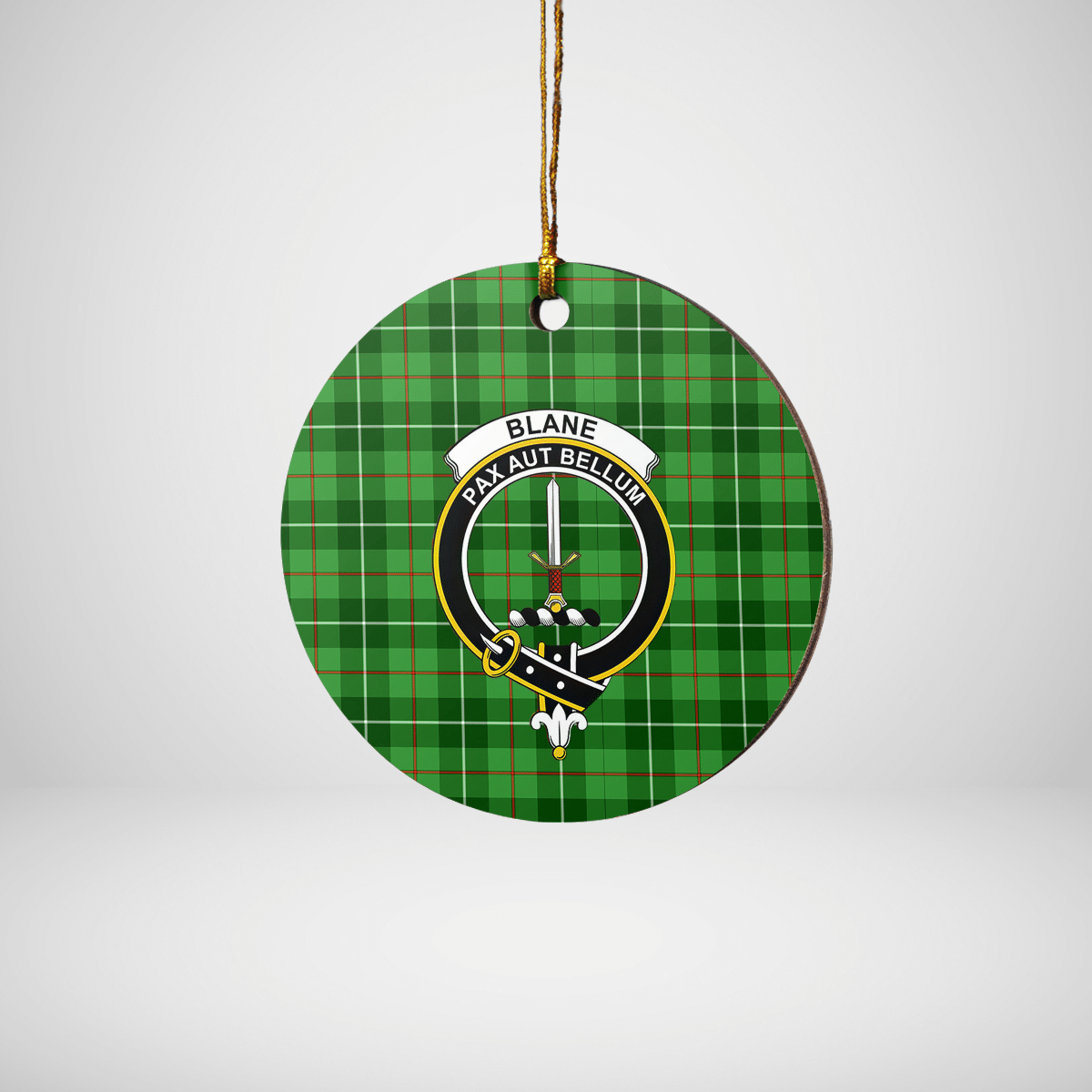 Clan Blane 1 Tartan Crest Round Ceramic Ornament AK44 Blane 1 Tartan Tartan Christmas   