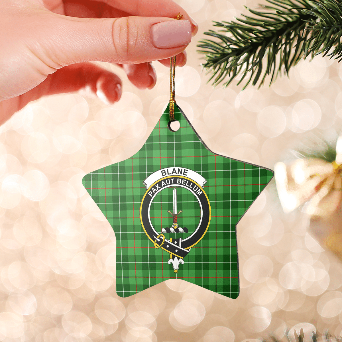 Clan Blane 1 Tartan Crest Star Ceramic Ornament CK80 Blane 1 Tartan Tartan Christmas   