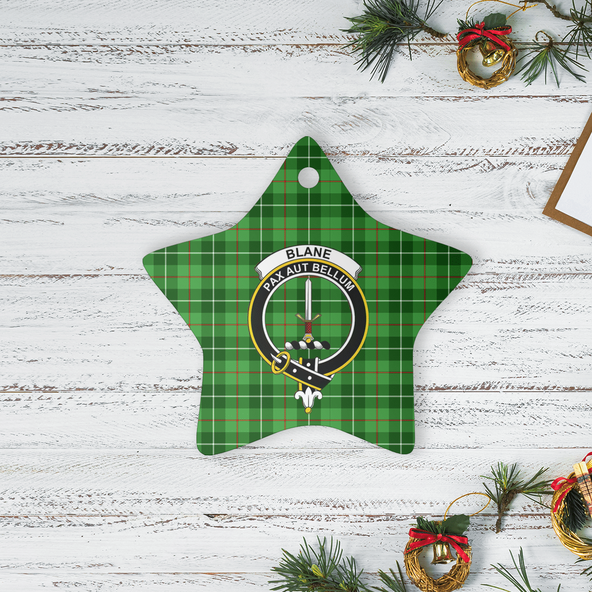 Clan Blane 1 Tartan Crest Star Ceramic Ornament CK80 Blane 1 Tartan Tartan Christmas   